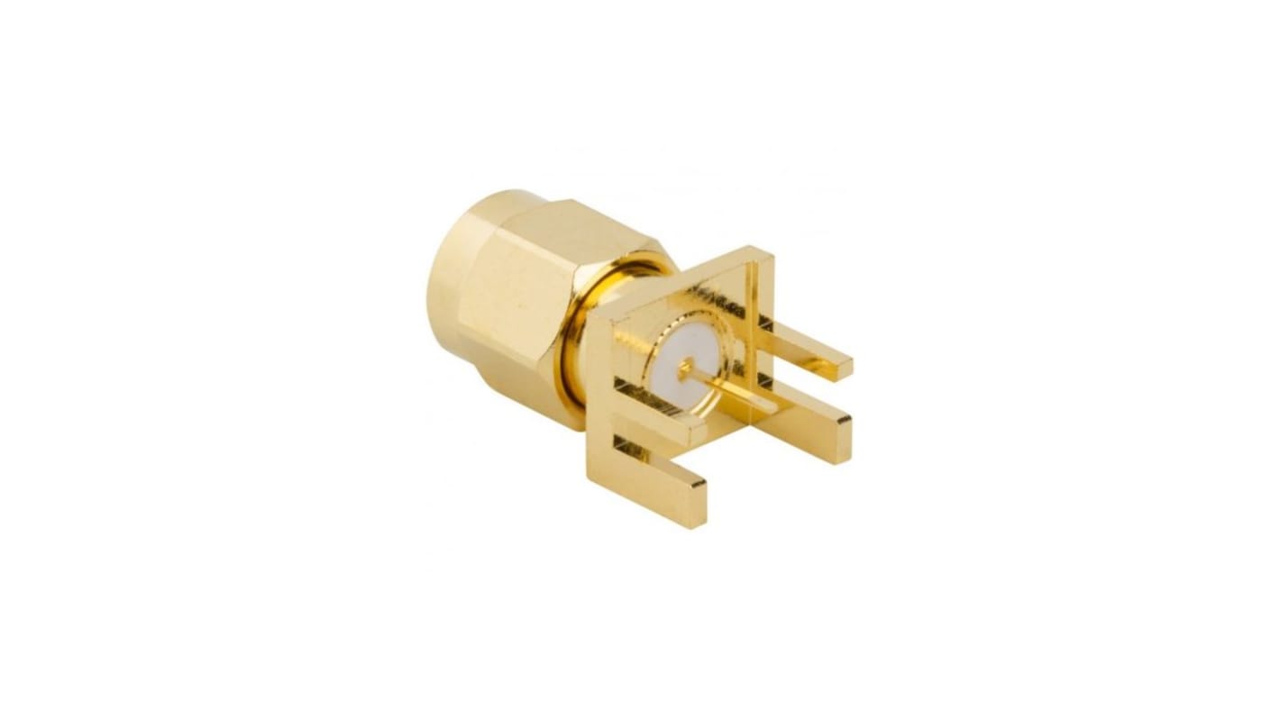 Amphenol RF Plug End Launch SMA Connector, Solder Termination, Straight Body