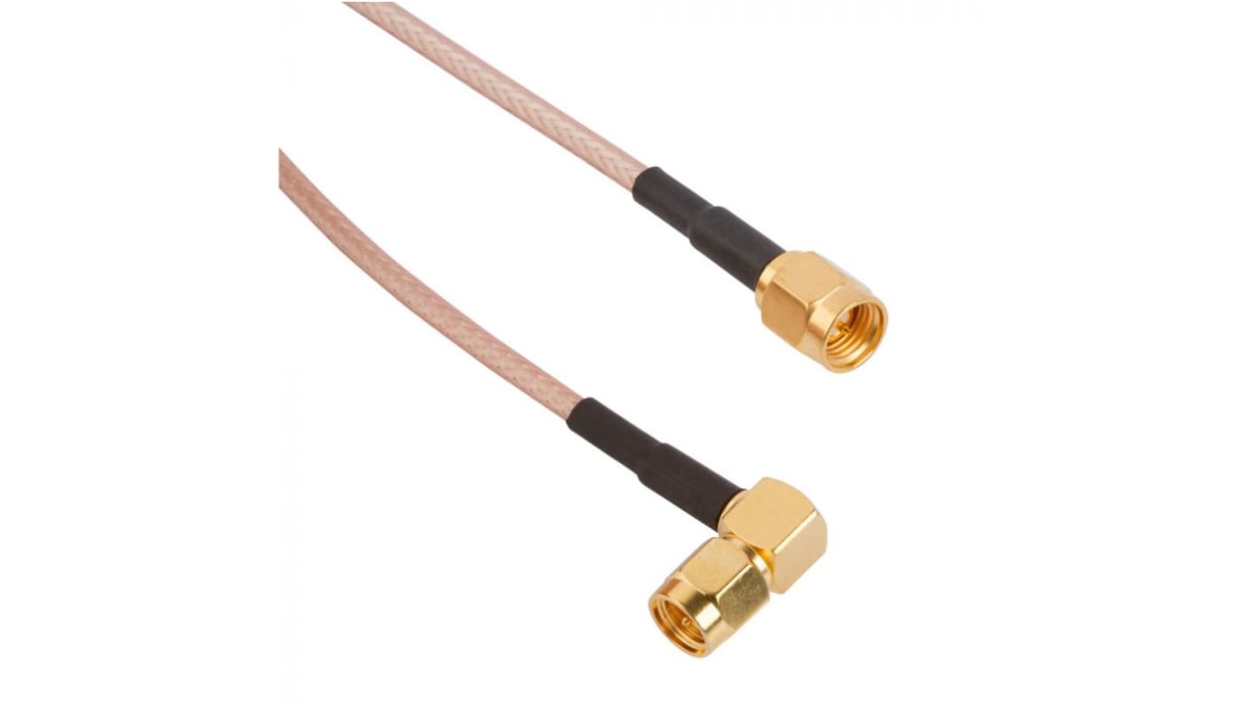 Cable coaxial RG316 Amphenol RF, 50 Ω, con. A: SMA, Macho, con. B: SMA, Macho Transparente