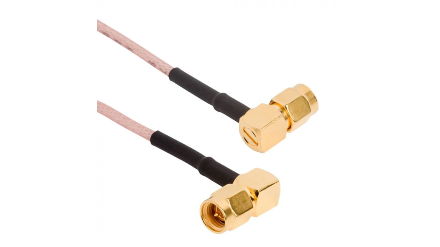 Cable coaxial RG316 Amphenol RF, 50 Ω, con. A: SMA, Macho, con. B: SMA, Macho Transparente