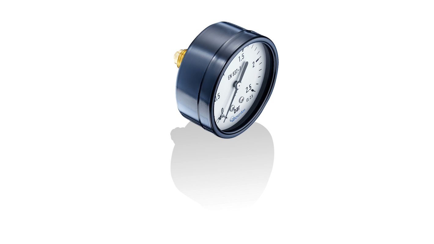 Bourdon G 1/4 Analogue Pressure Gauge 6bar Back Entry, MAT3-F20.B20, 0bar min.