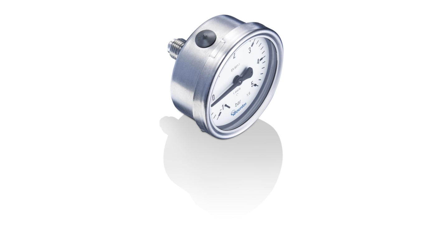 Bourdon G 1/4 Analogue Pressure Gauge 1bar Back Entry, MEX3-F20.B15, 0bar min.