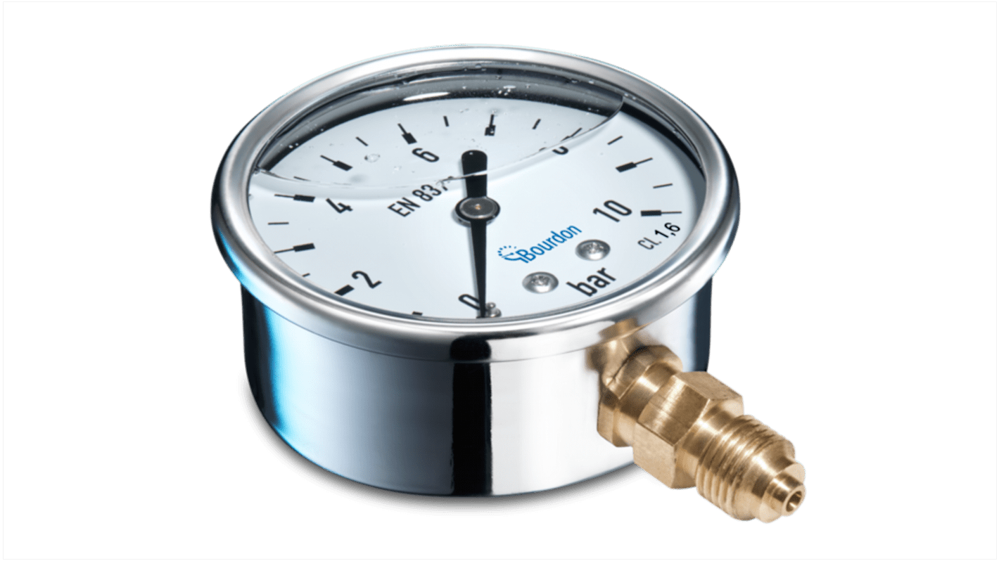 Bourdon G 1/4 Analogue Pressure Gauge 2.5bar Bottom Entry, MIT3-D20.B18, 0bar min.