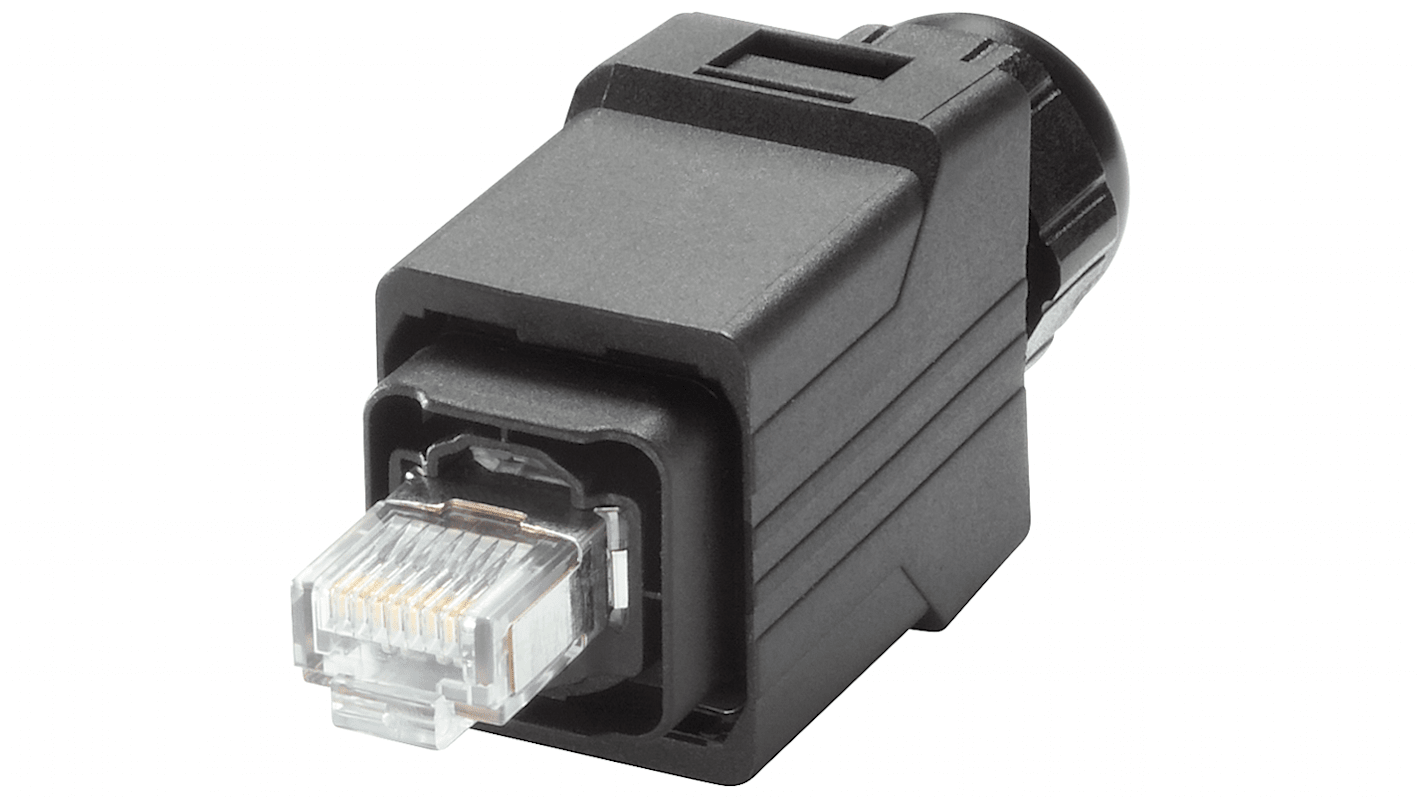 Złącze Ethernet Wtyk Złącze RJ45 Montaż na kablu Cat5 Siemens, proste 4-żyłowe