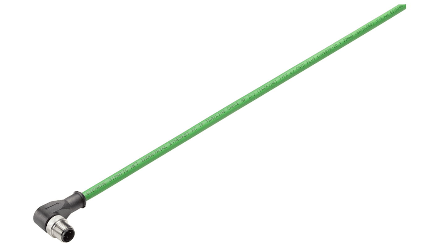 Câble Ethernet catégorie 5e Feuille d'aluminium, tresse en cuivre étamé Siemens, Vert, 300mm Avec connecteur