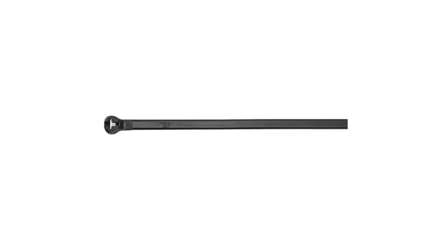 ABB Cable Ties, Cable Tray, 186mm x 4.8 mm, Black Polypropylene