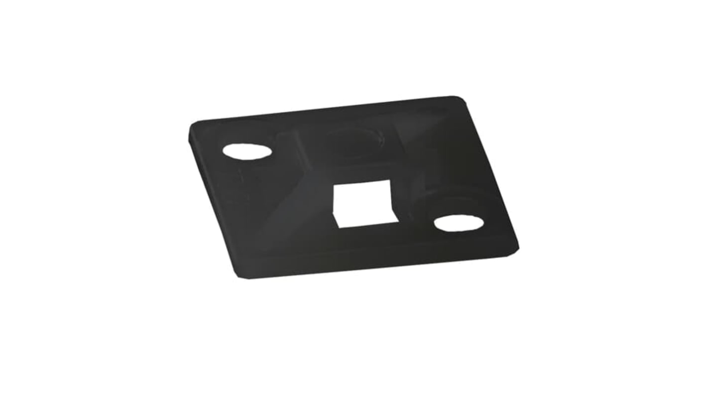 Supporto fascette ABB, col. Nero, autoadesivo, 12.7mm x 12,7 mm, Ø fissaggio 5.5mm