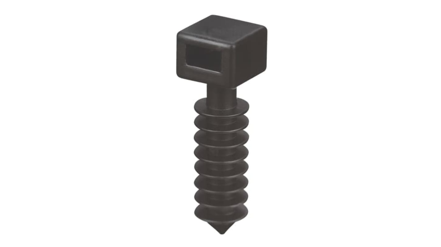 Base para bridas ABB Negro, dim. 9.9mm x 9,9 mm, Ø montaje 6.3mm