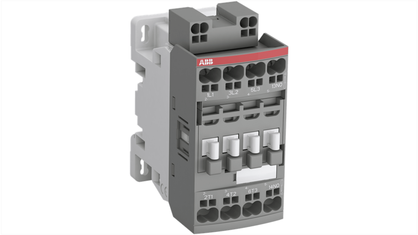 ABB 1SBL13 Leistungsschütz 20 → 60 V dc-Spule, 3 -polig / 25 A 4 kW 3 Schließer / 1 Öffner Steuereinheit