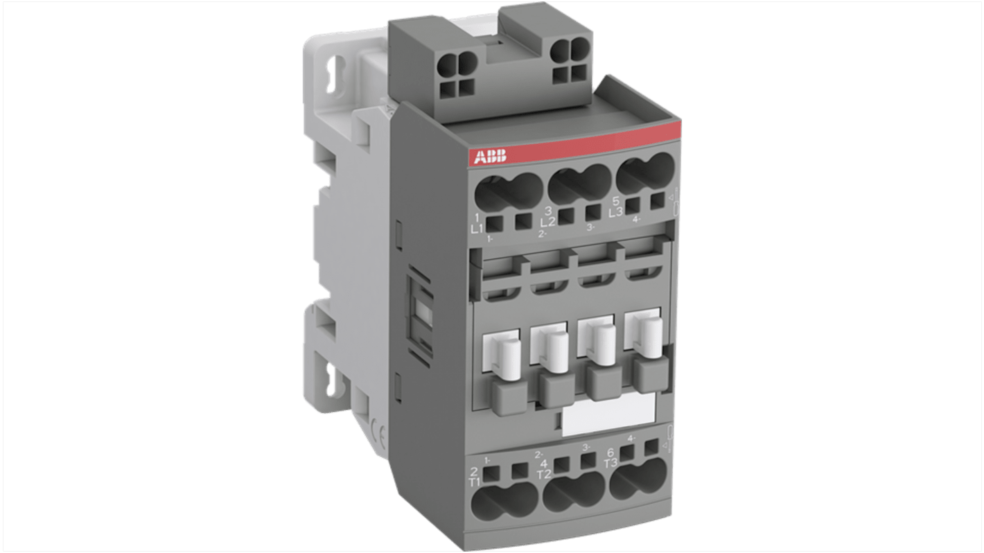ABB 1SBL2 Series Contactor, 20 → 60 V ac/dc Coil, 3-Pole, 50 A, 18.5 kW, 3NO