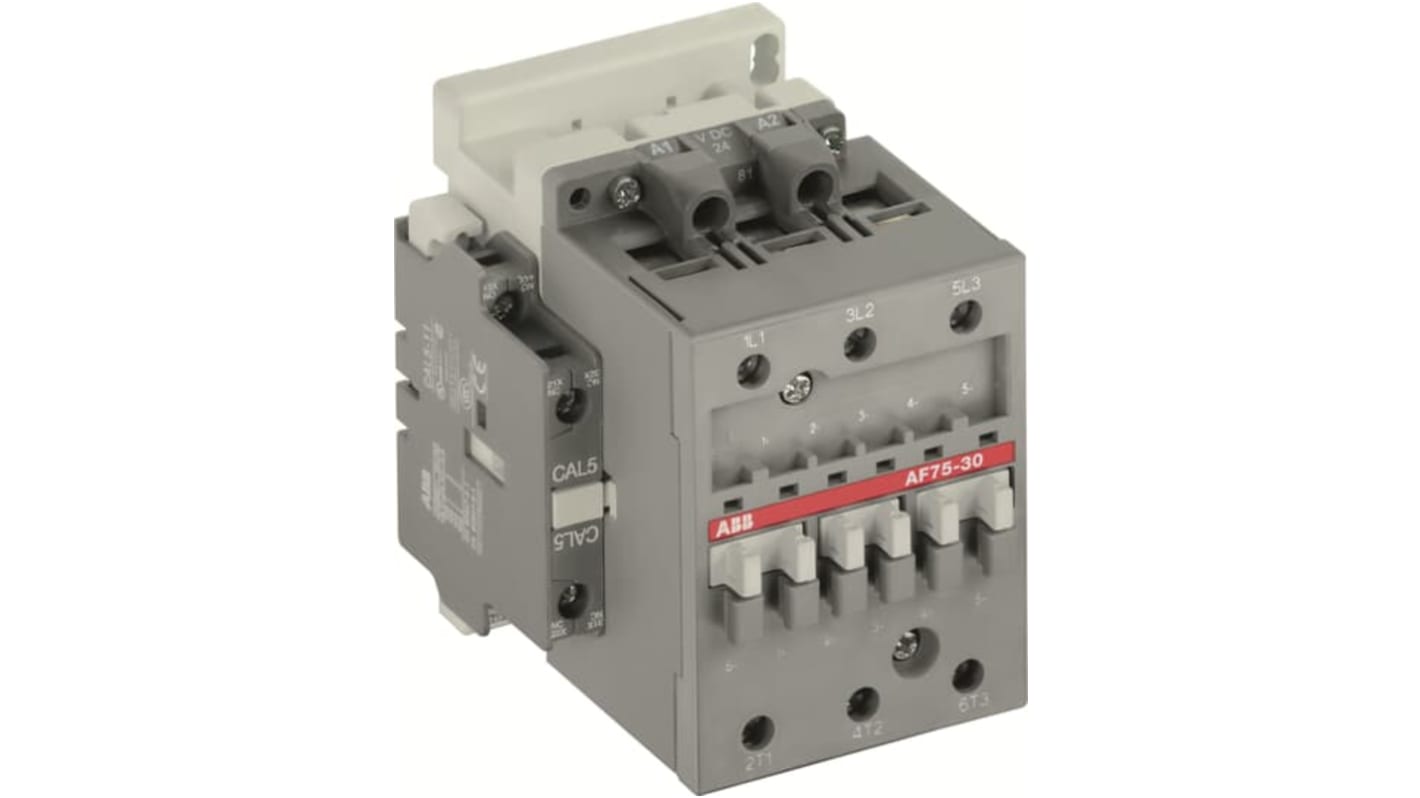 ABB 1SBL41 Contactor, 20 → 60 V dc Coil, 3-Pole, 75 A, 37 kW, 4NO