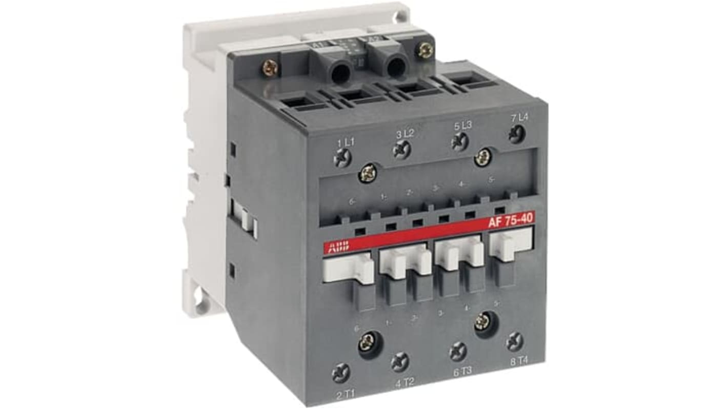 Contattore Unità di controllo ABB, serie 1SBL41, 4 poli, 4NO, 125 A, 40 kW, bobina 20 → 60 V CC