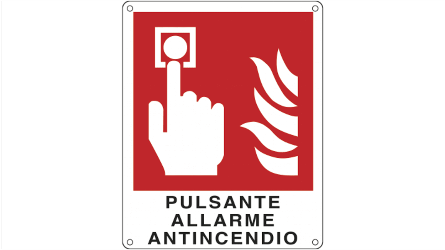 Segnale di sicurezza antincendio Cartelli Segnalatori "PULSANTE ALLARME ANTINCENDIO