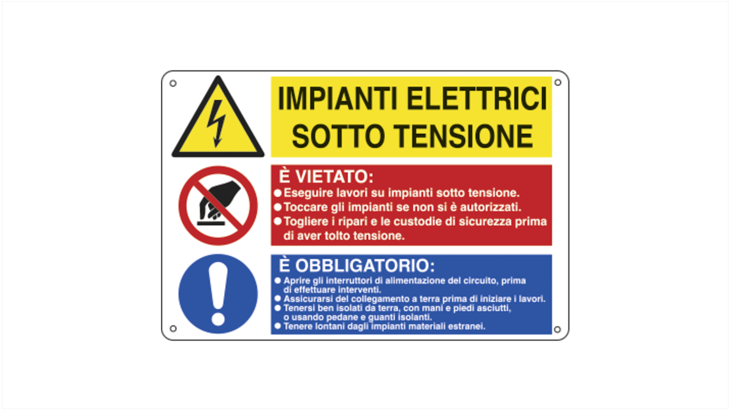 Etichetta di sicurezza Sicurezza elettrica "IMPIANTI ELETTRICI SOTTO TENSIONE"