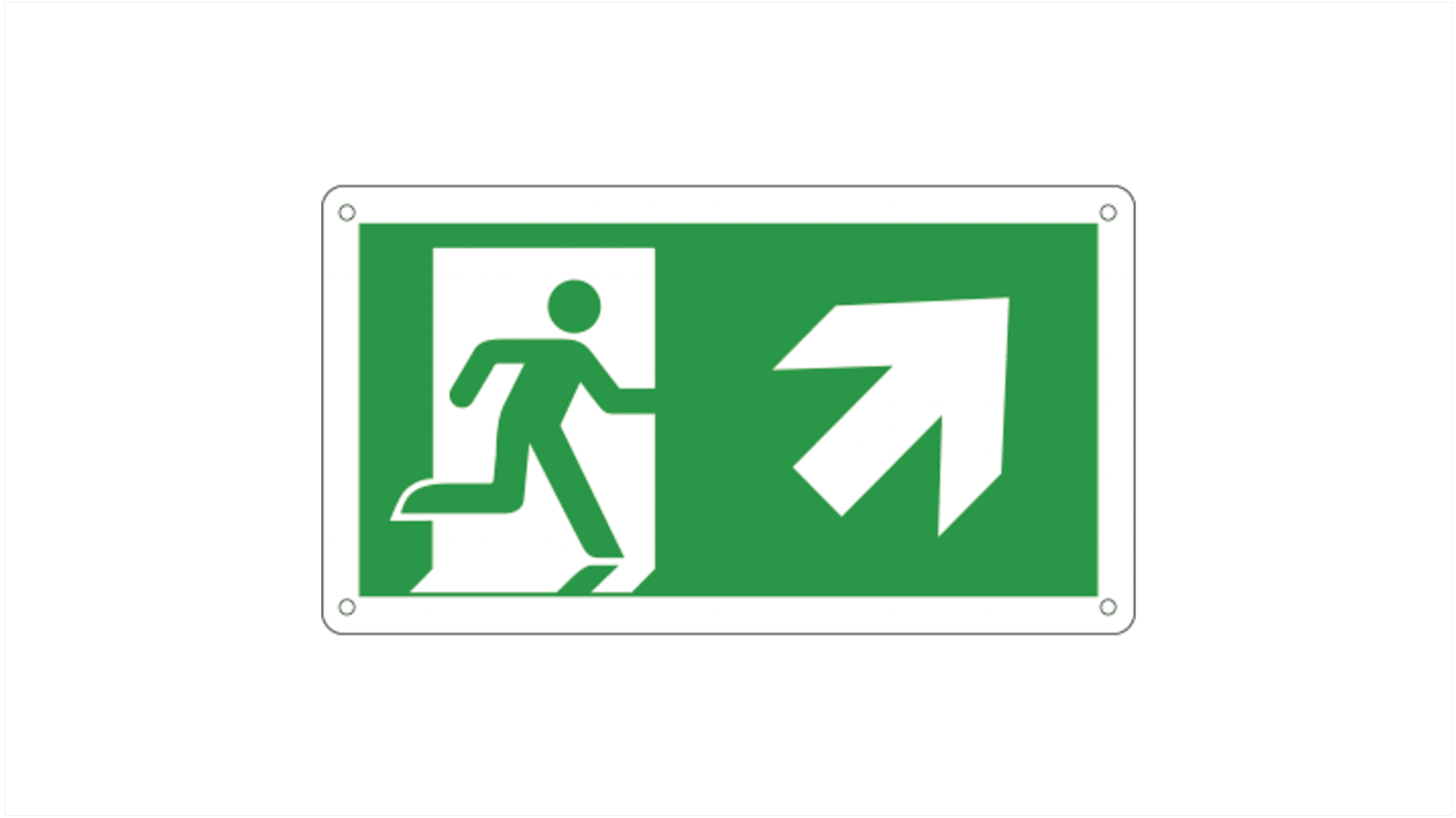 Segnale d'uscita, Emergency Exit - Top Right Arrow Uscita di emergenza in alto