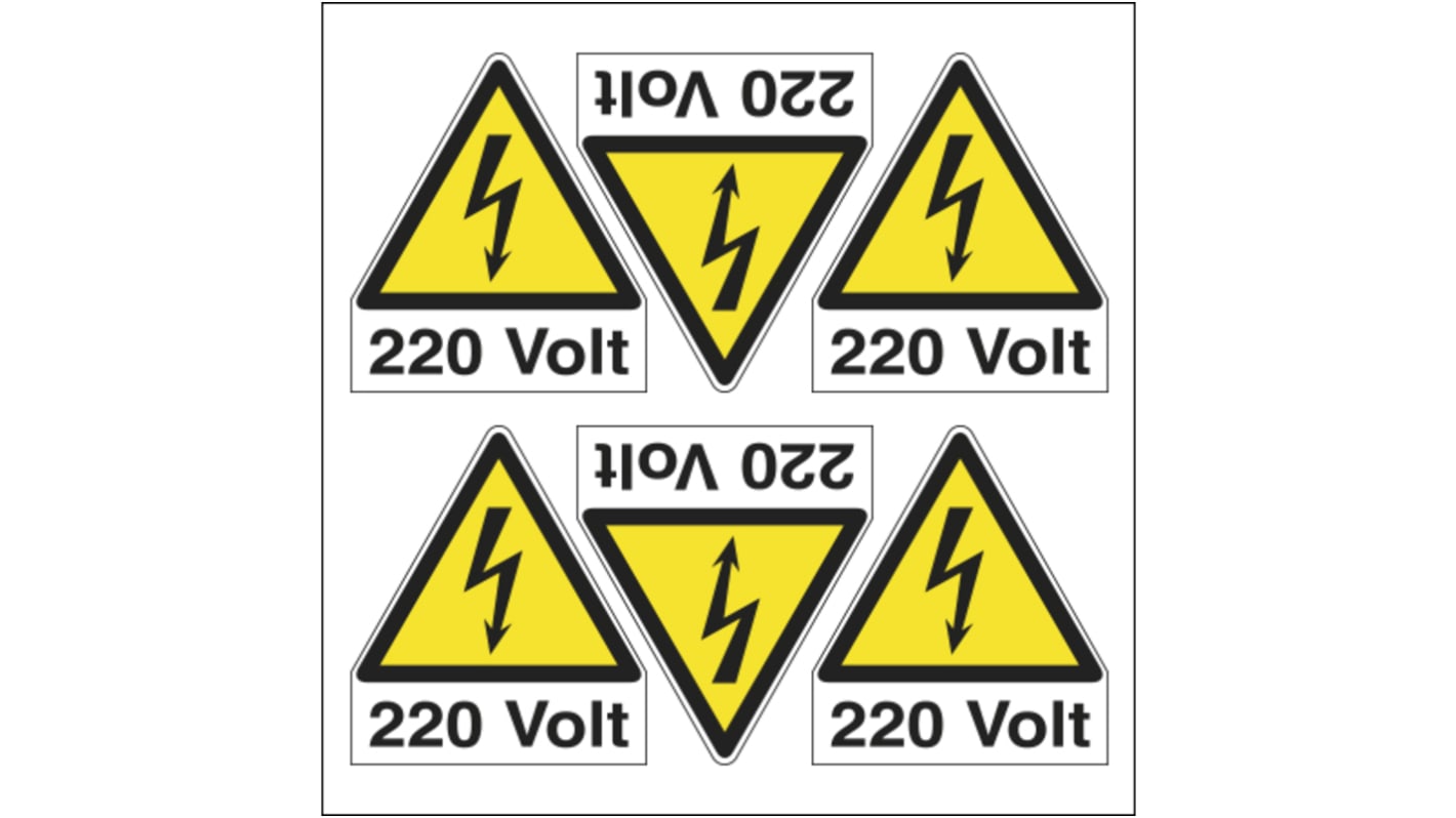 Etichetta di sicurezza Pericolo elettricità "220 Volt", Adesiva