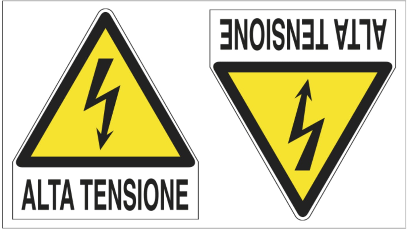 Etichetta di sicurezza Pericolo di alta tensione "ALTA TENSIONE", Adesiva