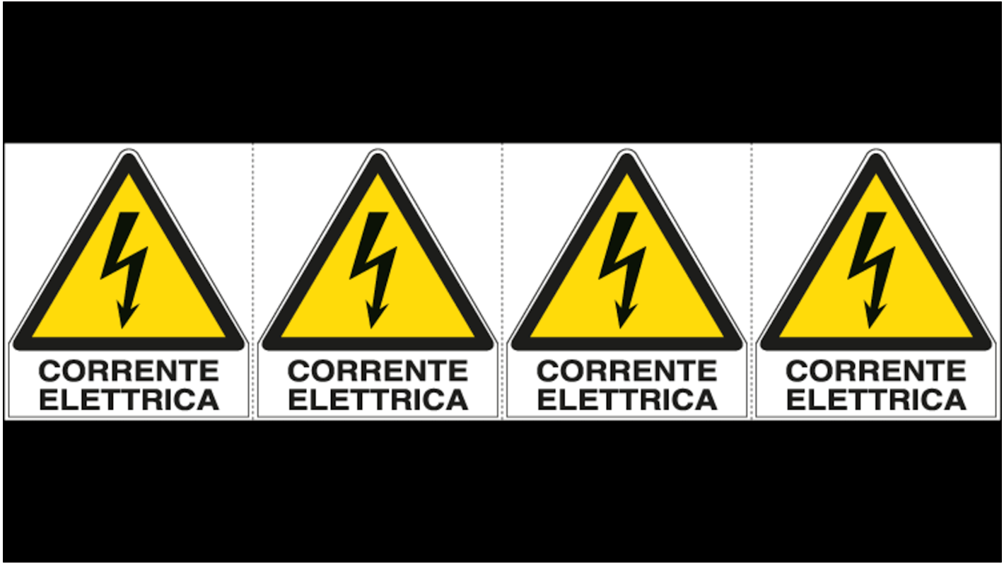 Etichetta di sicurezza Pericolo elettricità "CORRENTE ELETTRICA", Adesiva