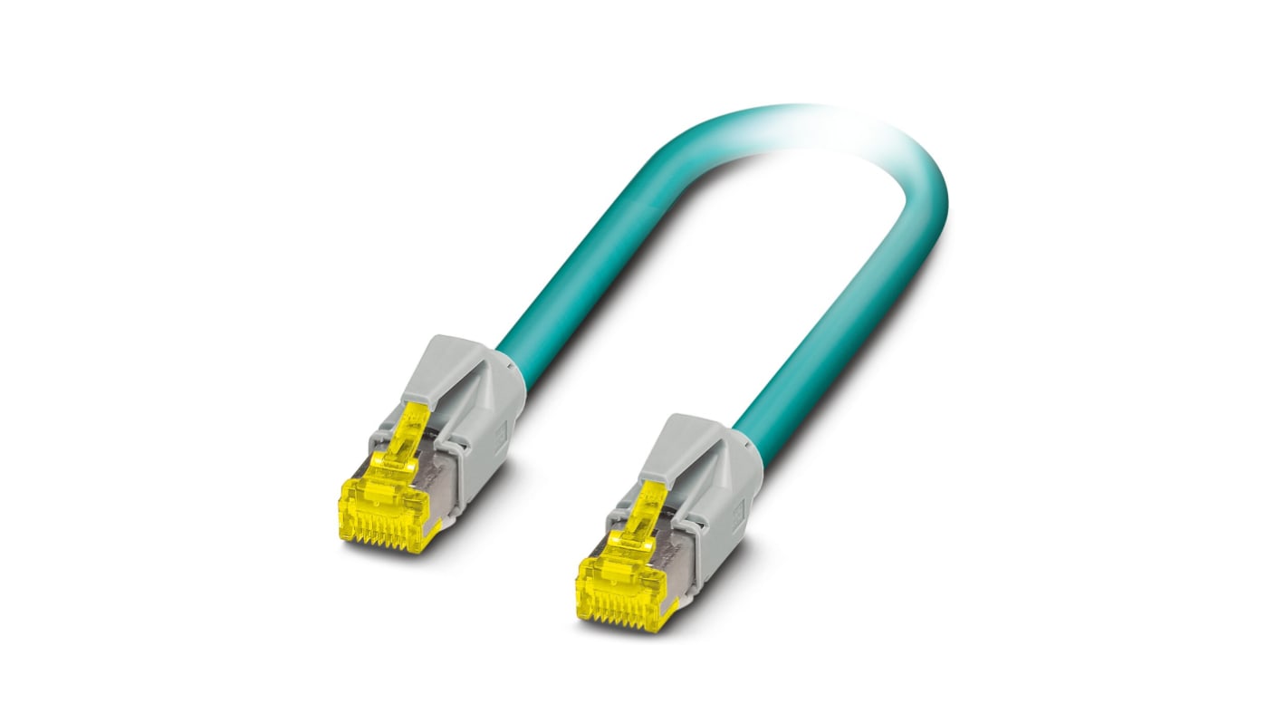 Phoenix Contact Cat6a Straight Male RJ45 to Straight RJ45 Ethernet Cable, S/FTP, Blue, 5m