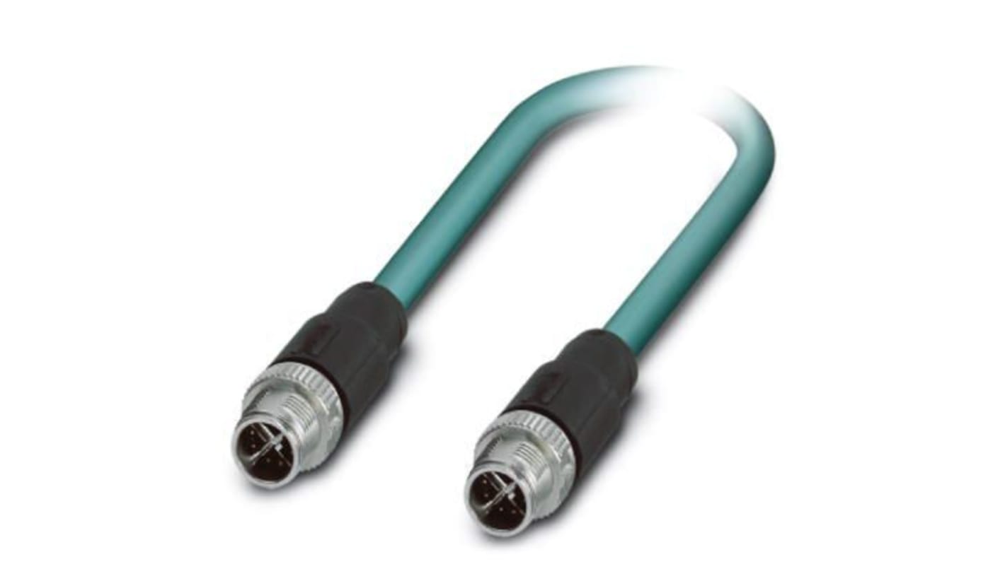 Phoenix Contact Ethernetkabel Cat.6a, 15m, Blau Patchkabel, A M12 Stecker, B M12