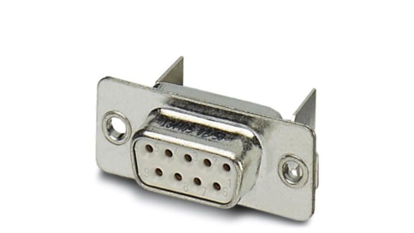 Phoenix Contact 9 Way Angled Panel Mount D-sub Connector Socket, 2.75mm Pitch