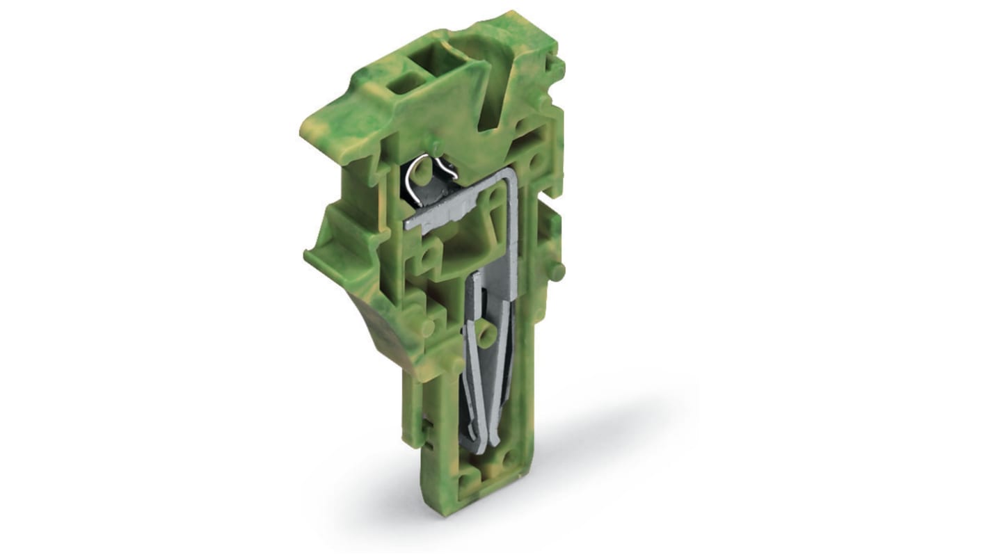 Wago X-COM S, 2022 Series Green/Yellow DIN Rail Terminal Block, 2.5mm², Single-Level, Push-In Cage Clamp Termination