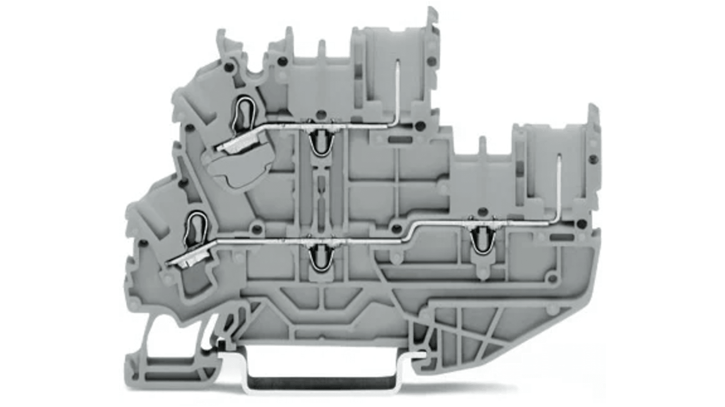 20222201 Wago S, 2022 Series Grey DIN Rail Terminal Block, 2