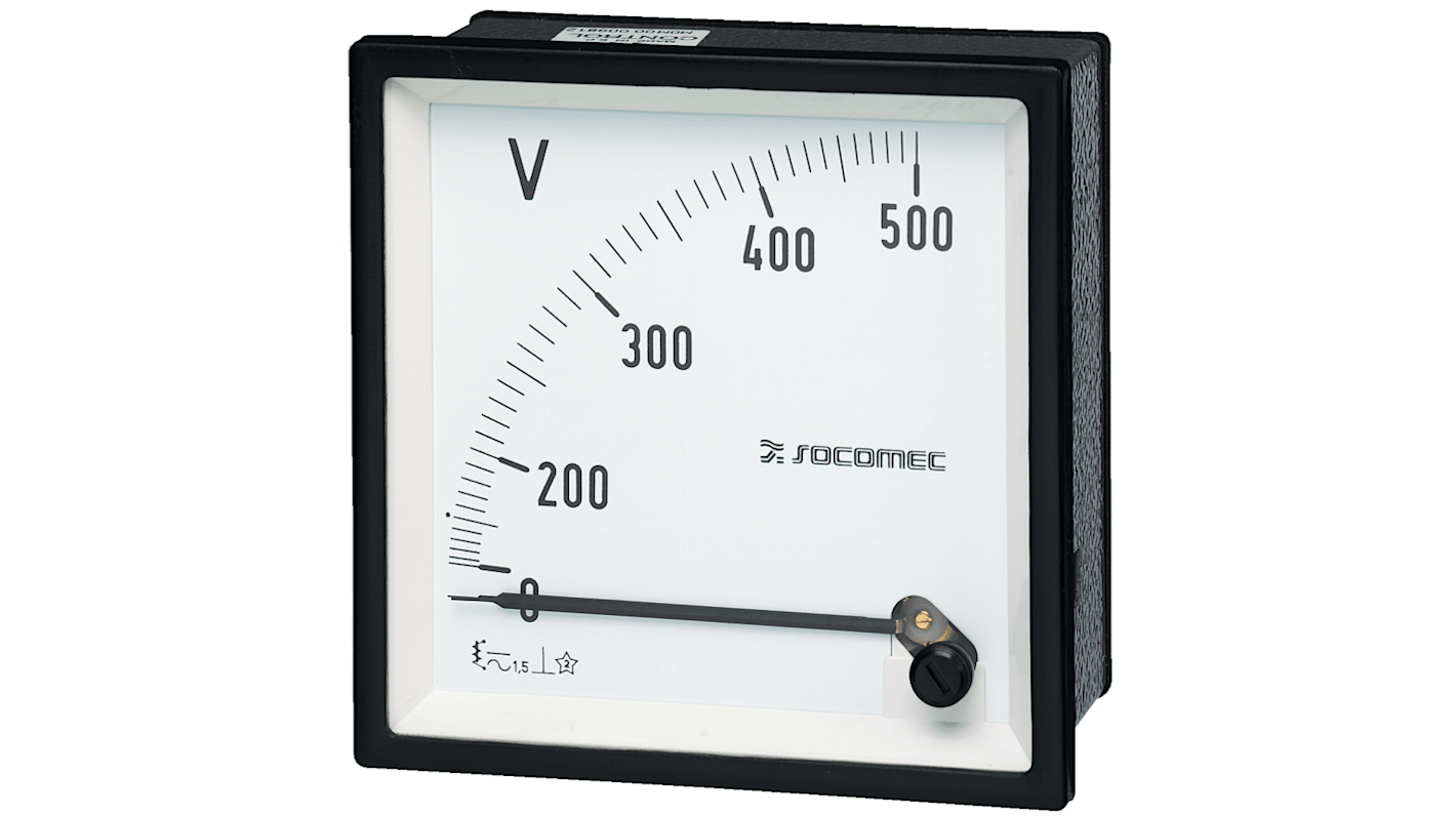 Voltímetro analógico AC Socomec 192G, dim. 96mm x 96mm