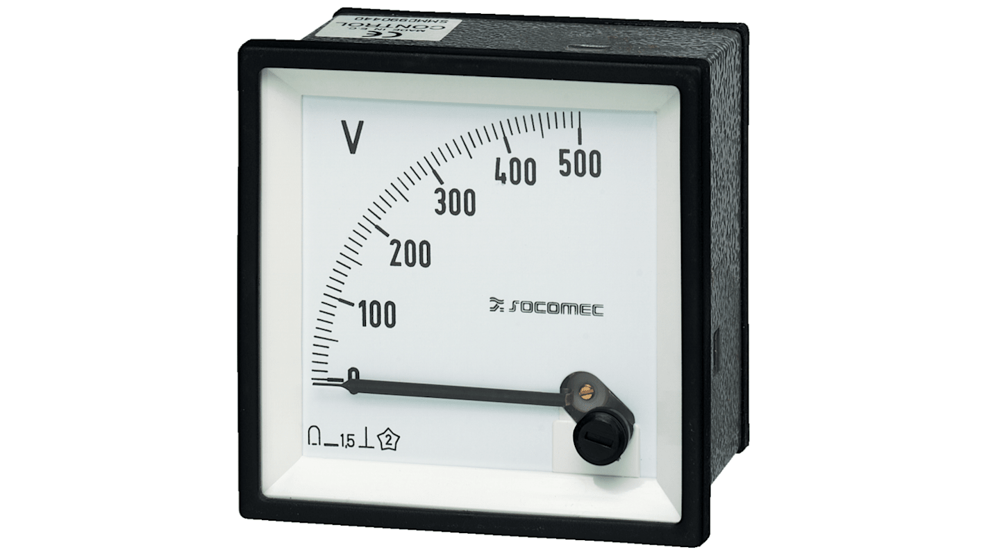 Socomec 192G Analoges Voltmeter DC, 48mm, 48mm