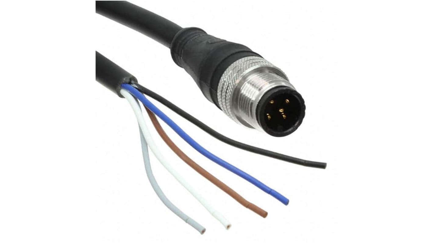 Brad from Molex Straight Male M12 to Male Unterminated Sensor Actuator Cable, 1m