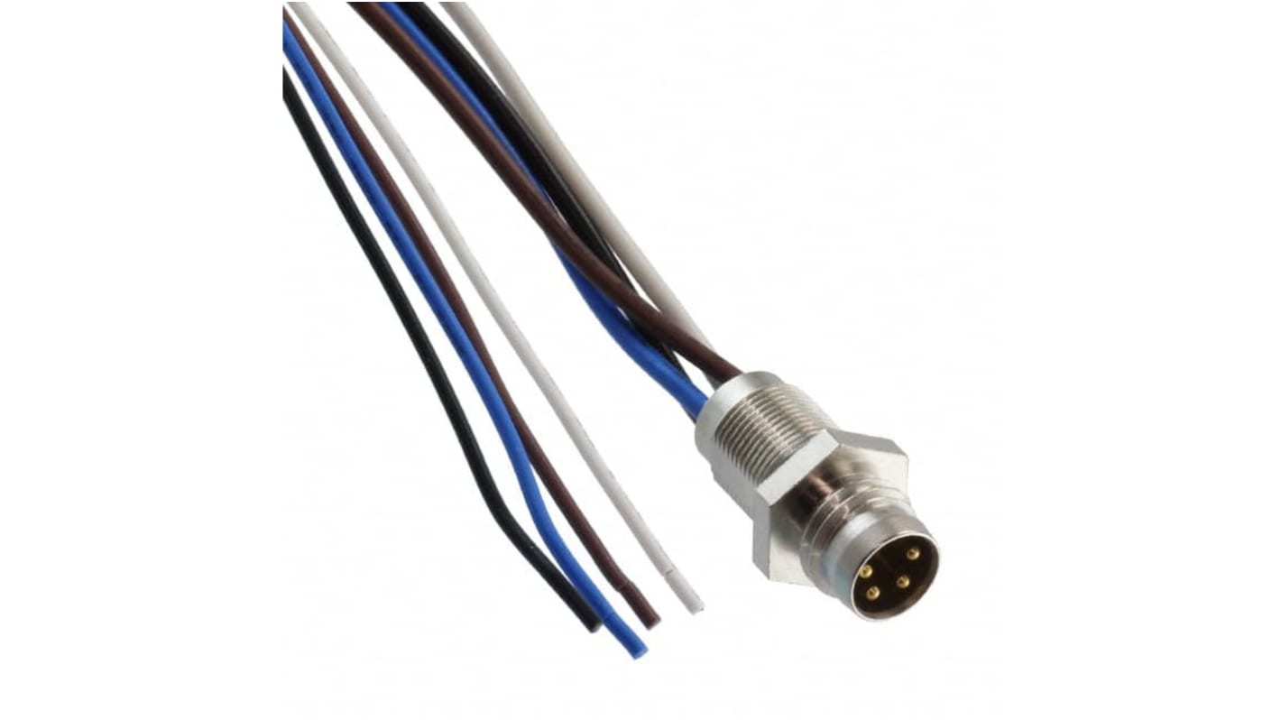 Brad from Molex Straight Male M8 to Male Unterminated Sensor Actuator Cable, 200mm