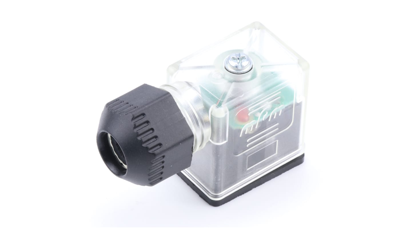 Brad from Molex 2P+E DIN 43650 B DIN 43650 Solenoid Connector with Indicator Light, 24 V Voltage