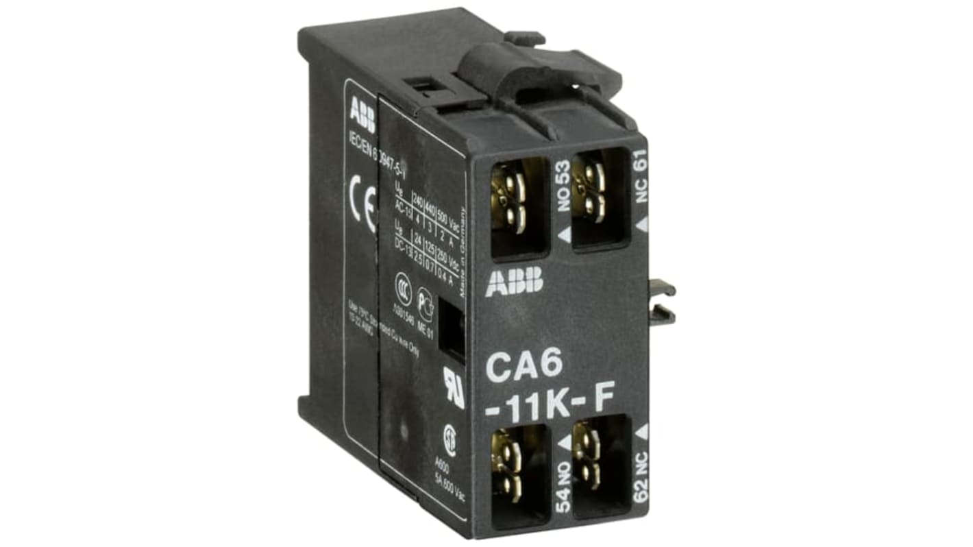 ABB Auxiliary Contact, 2 Contact, 1NC + 1NO, Surface Mount