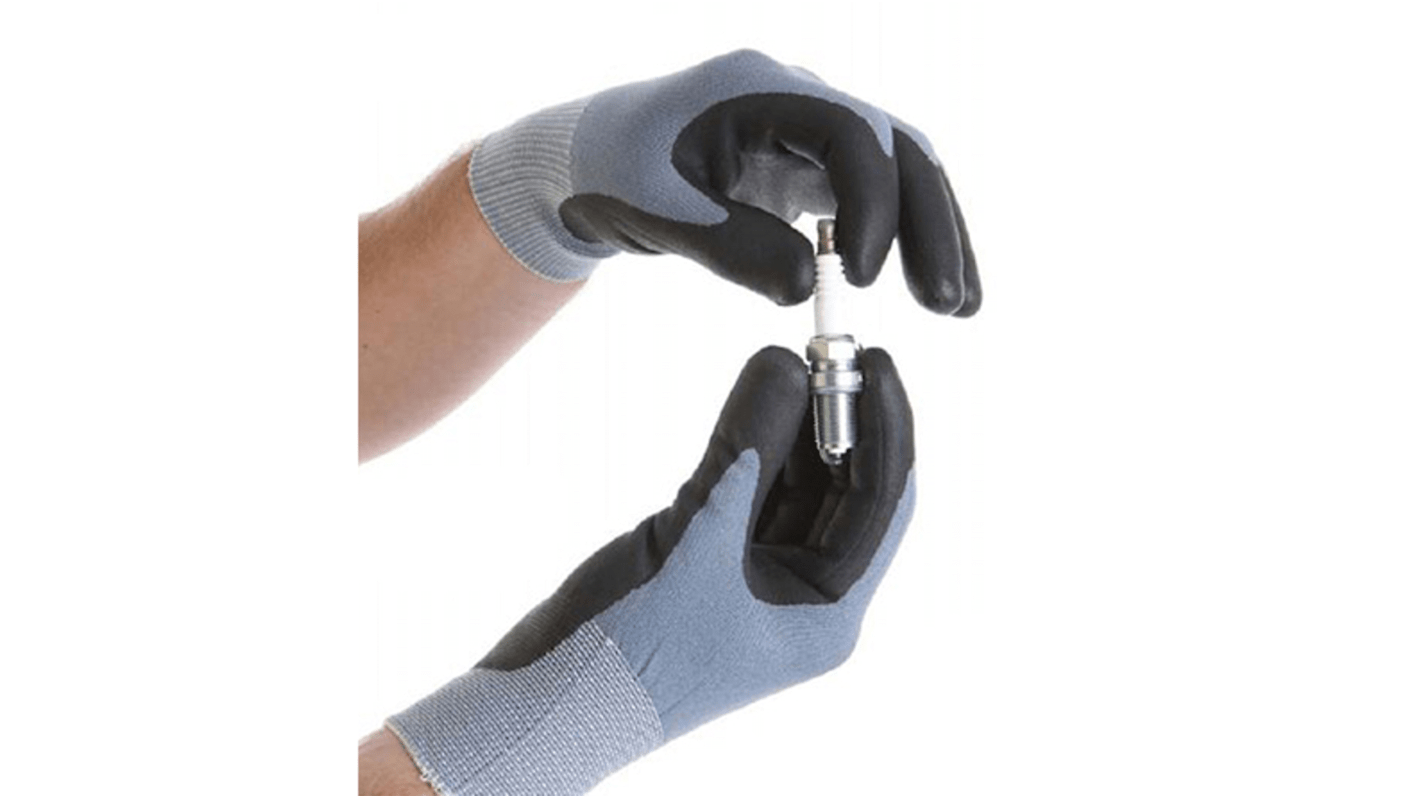 RS PRO Grey Nylon, Spandex Mechanical Protection Work Gloves, Size 8, Medium, Nitrile Micro-Foam Coating