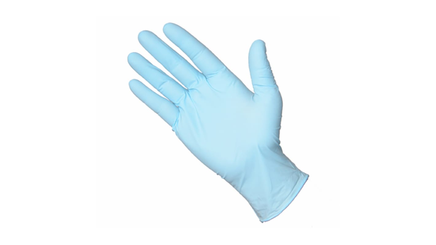 RS PRO Blue Powder-Free Nitrile Disposable Gloves, Size XL, Food Safe, 100 per Pack