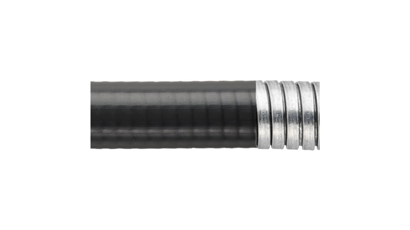 Flexicon Flexible, Liquid Tight Conduit, 25mm Nominal Diameter, Stainless Steel, Black