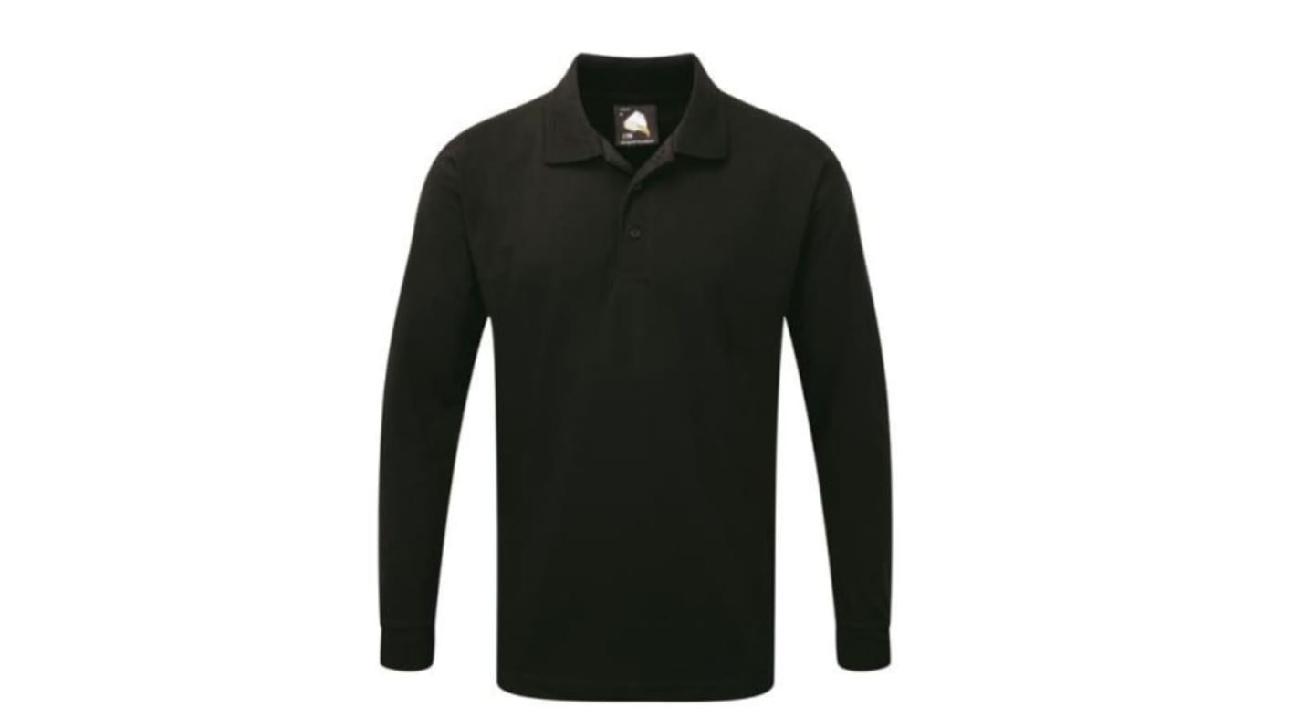 Orn 1170 Black Cotton, Polyester Polo Shirt, UK- L