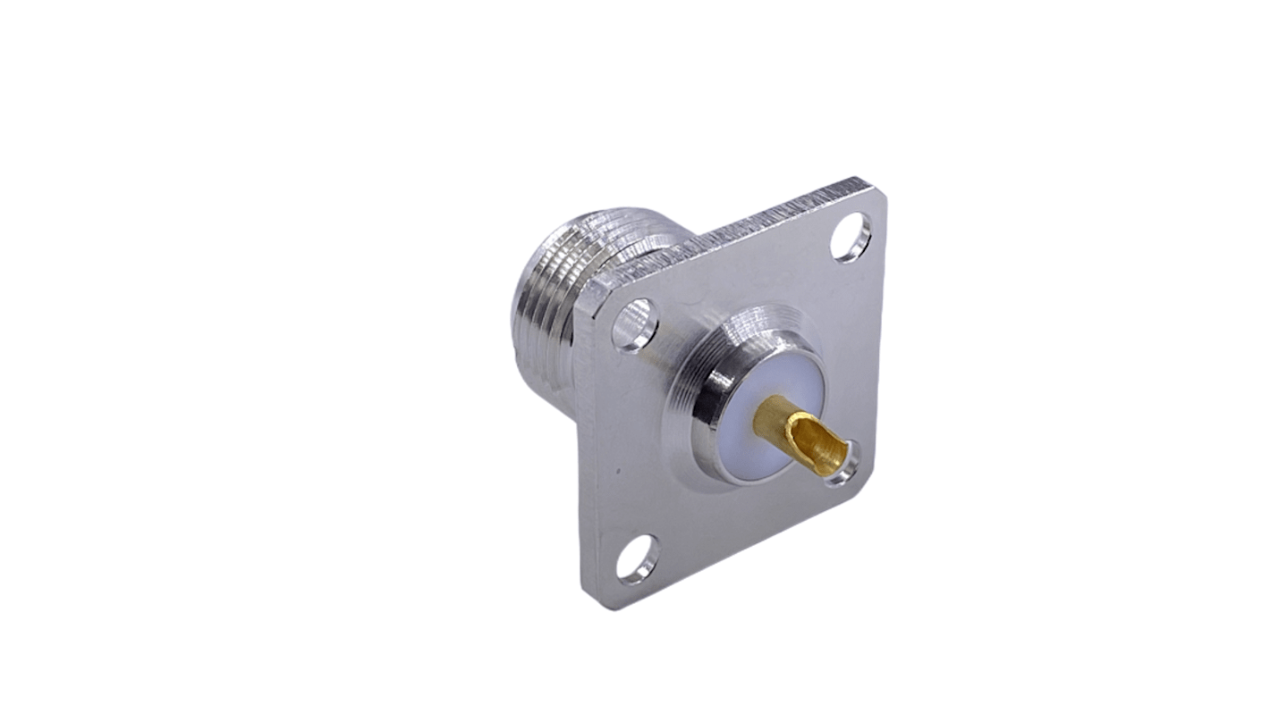 RS PRO, Plug Panel Mount N Connector, 50Ω, Solder Termination, Straight Body