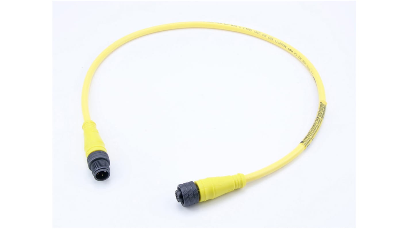 Brad from Molex Straight Male M12 to Female M12 Sensor Actuator Cable, 1m