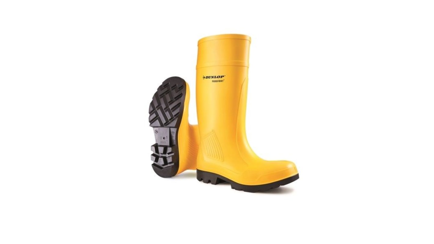 Dunlop Yellow Steel Toe Capped Unisex Safety Wellingtons, UK 7, EU 41