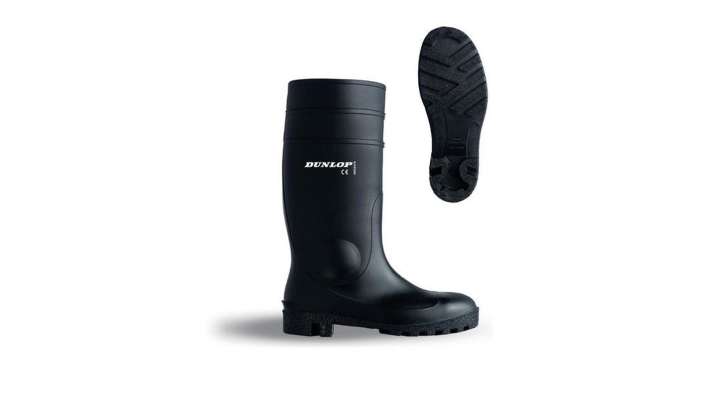 Stivali antinfortunistici tipo Wellington S5 Dunlop da  Unisex tg. 48, col. Nero , resistenti all'acqua, con puntale di