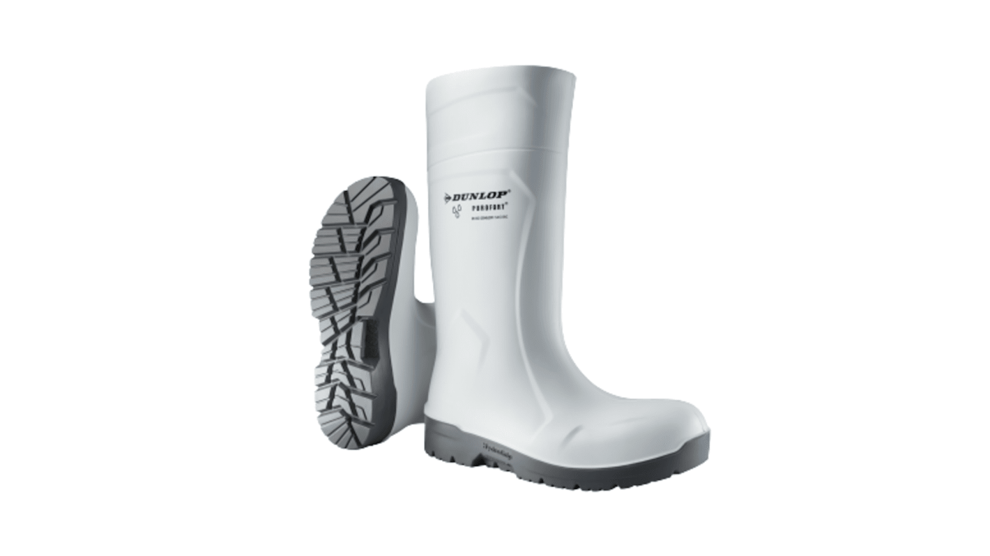 Dunlop White Steel Toe Capped Unisex Safety Wellingtons, UK 11, EU 46