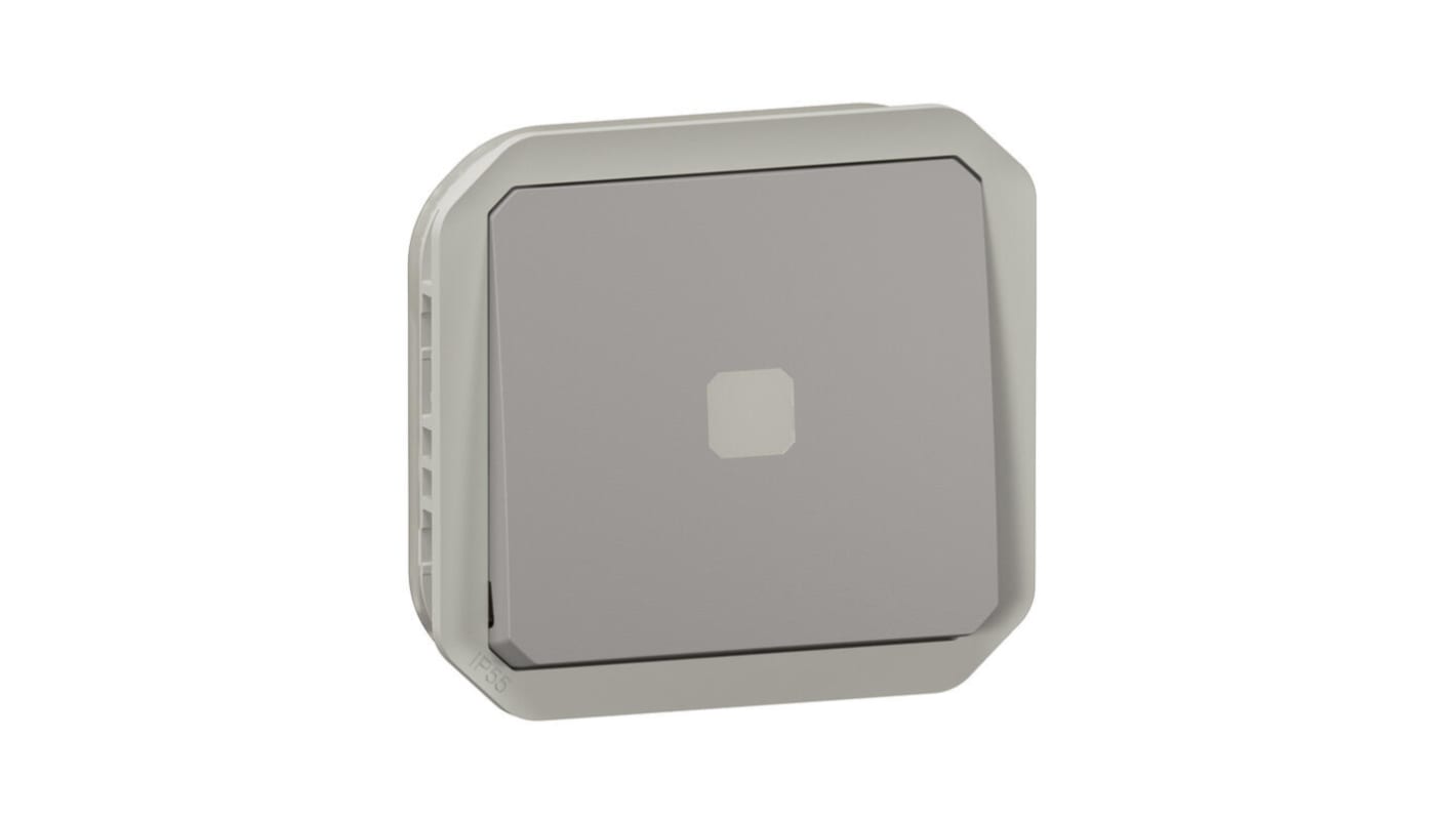 069504L Legrand Grey Push Button Light Switch, 1 Way RS