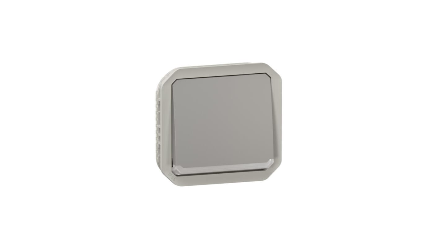 Legrand Lichtschalter Druckknopf-Lichtschalter, 1-polig, 1 Wege Grau IP 55 10A