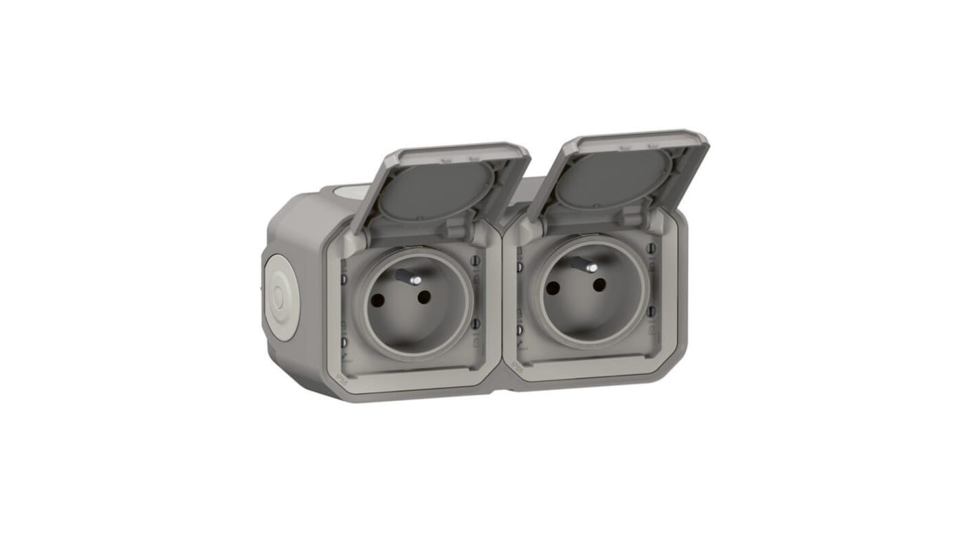 Legrand Grey Plug Socket, 2 Poles, NF Socket