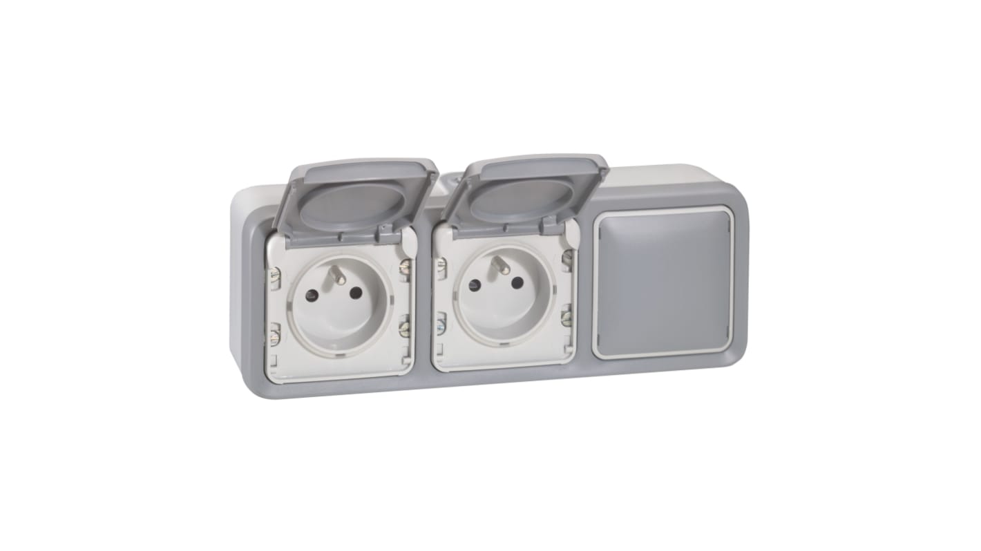 069909 Legrand Grey Push Button Light Switch, 1 Way RS