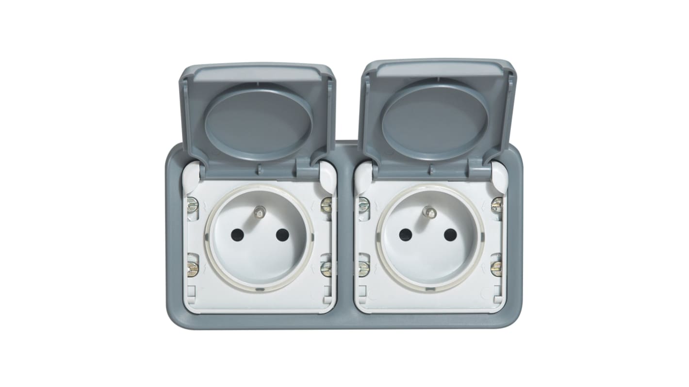 BG Electrical Doppel-Lichtschalter – 2-Wege, Quadratischer Rand, Weiß, 20 A, Nexus 900 Serie