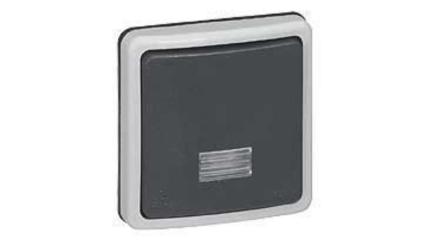 Legrand Grey Push Button Light Switch, 1 Way