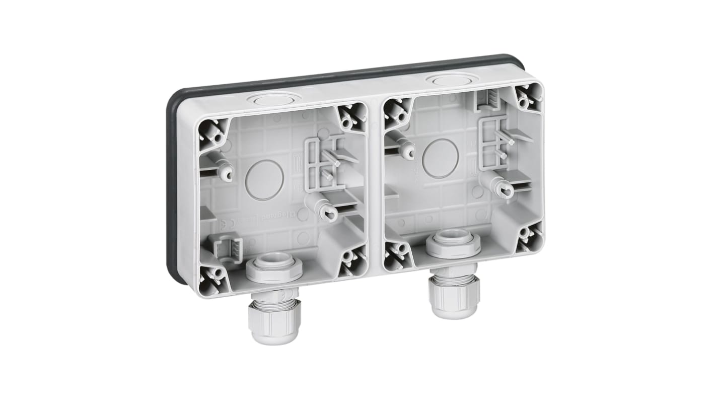 Legrand Grey Thermoplastic Back Boxes, IP55, 2 Gangs