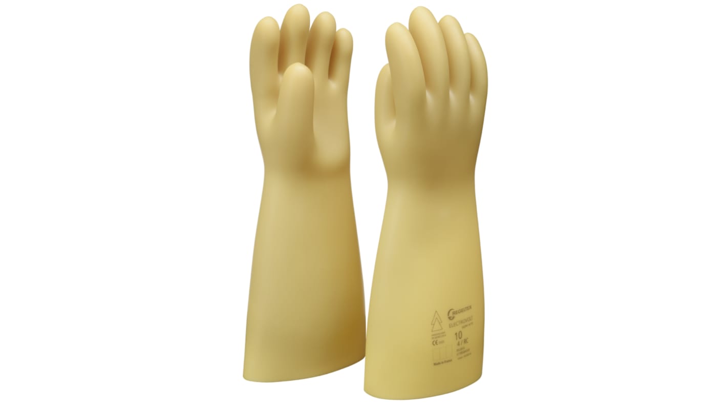 Penta Beige Latex Electrical Safety Work Gloves, Size 11, XXL, Latex Coating