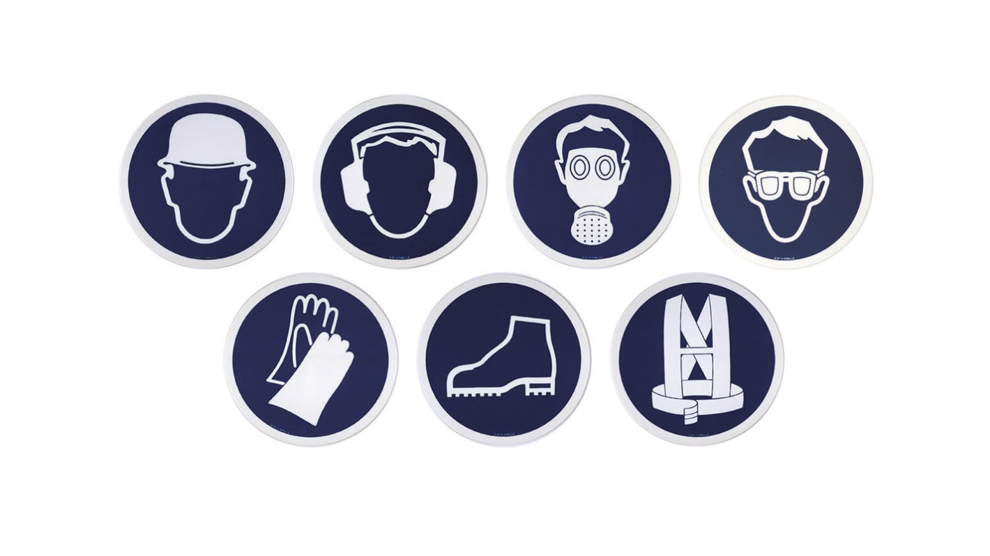 S8701 Penta Plastic Mandatory Head Protection Sign, 300mm RS